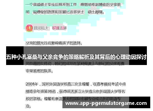 五种小孔塞桑与父亲竞争的策略解析及其背后的心理动因探讨