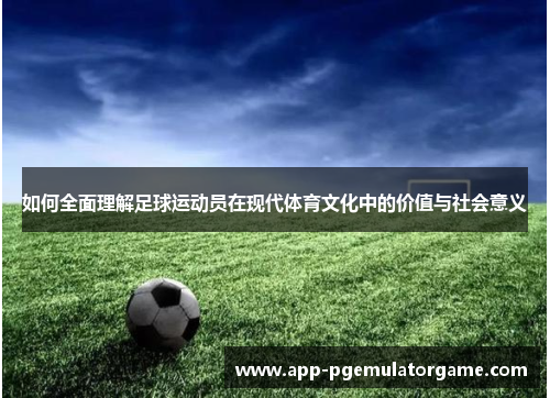 如何全面理解足球运动员在现代体育文化中的价值与社会意义